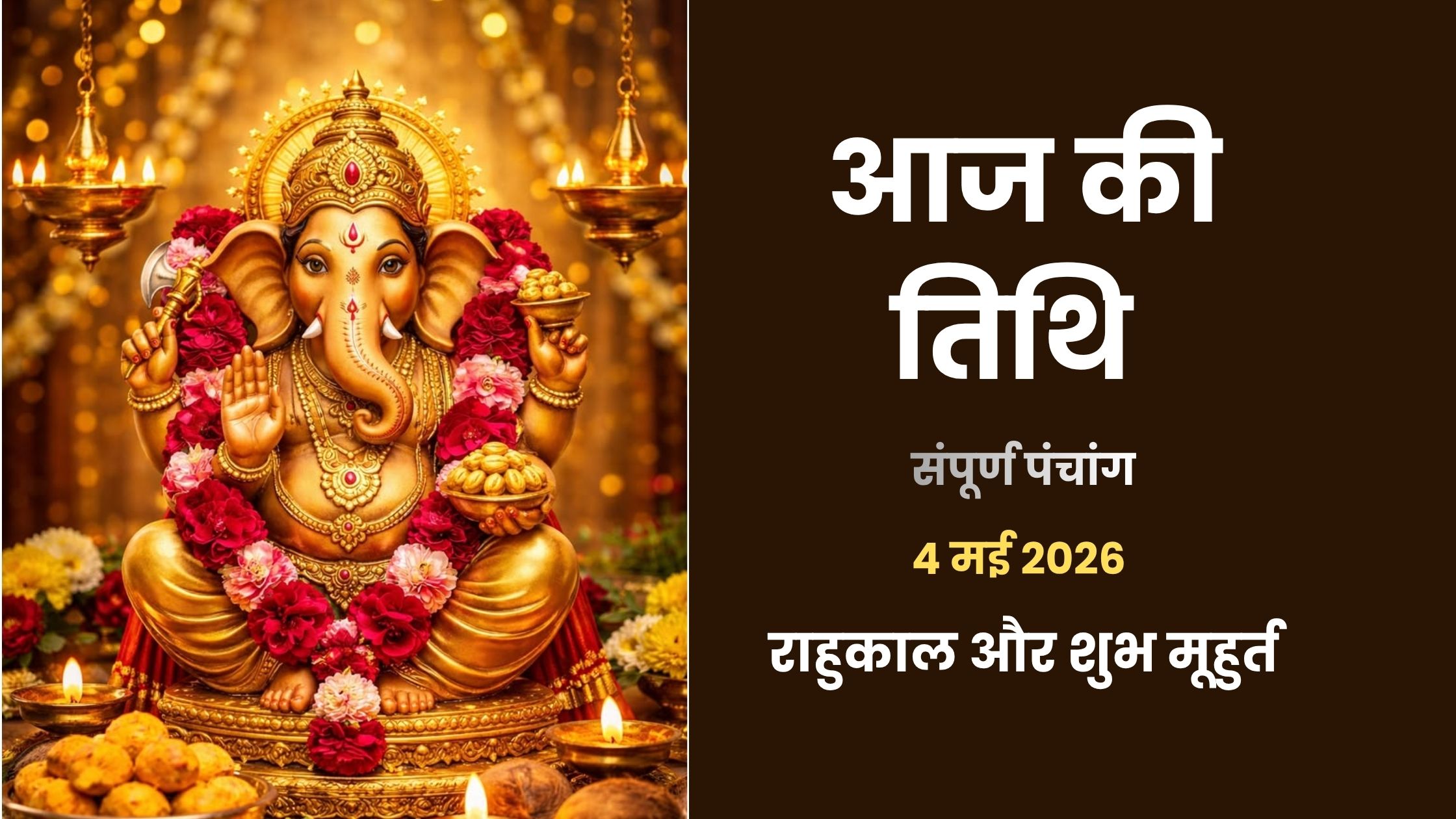 आज की तिथि 4 मई 2026 (सोमवार, ज्येष्ठ कृष्ण पक्ष तृतीया)