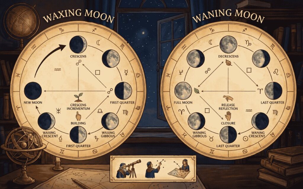 How to Find Waxing and Waning Moon in Astrology (Birth Chart Guide)